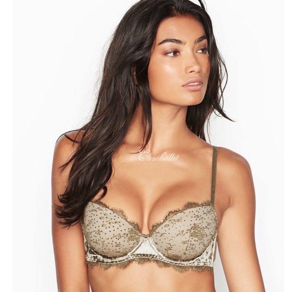 💕 VICTORIA’S SECRET dream angels lined demi velvet lace Swiss dot size 36D NEW